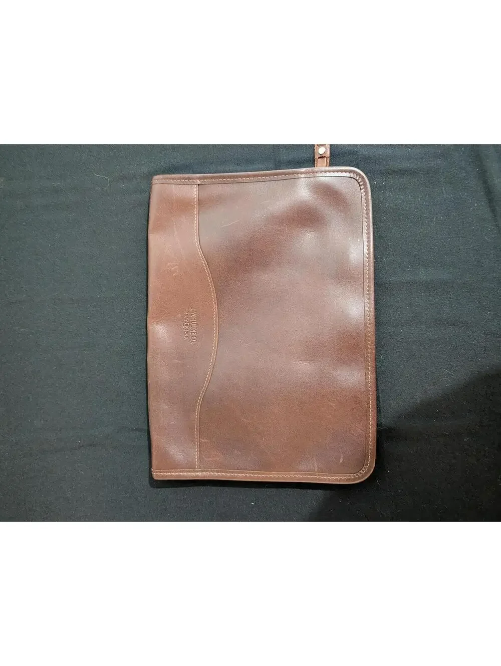 JW Hulme Co - Brown Leather Zip Portfolio Document Case